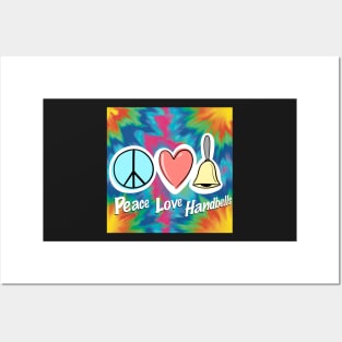 Tie-Dye Peace Love Handbells Posters and Art